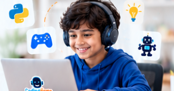 Student learning coding on laptop with CodingGems