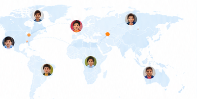 World map showing CodingGems global student community